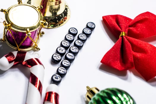 Merry Christmas colorful wording made with Colorful Alphabetical Beads photo