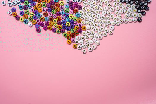 Playful Multicolor Alphabet on White Background photo