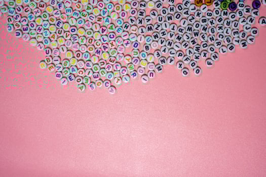 Flat Lay Sweet Letters in Vibrant Colors photo