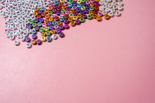 Flat Lay of Colorful Alphabet Letters photo