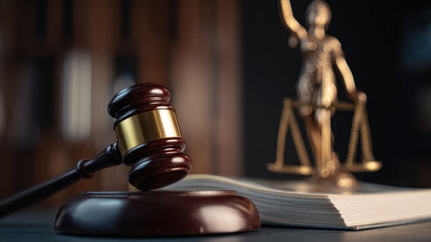 The Gavel and Scales of Justice in a Legal Setting photo