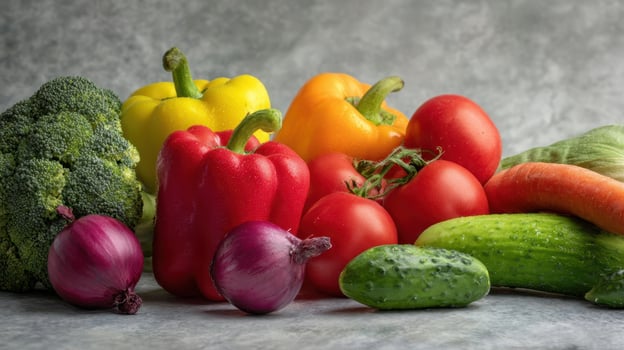 The vibrant assortment of fresh vegetables showcasing healthy eating options. photo