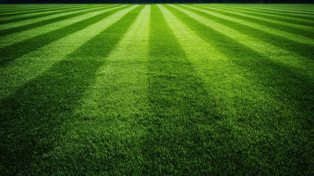 The Lush Green Striped Lawn in Perfectly Maintained Condition photo
