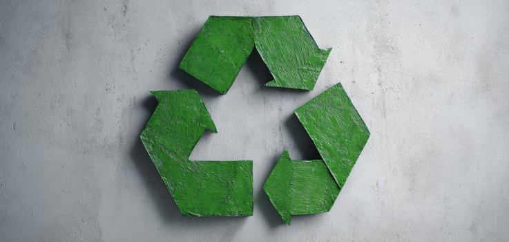 The green recycling symbol representing sustainability and environmental consciousness. photo