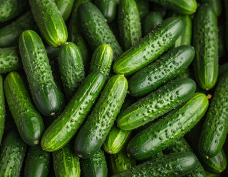 Fresh Green Cucumbers Full Background photo
