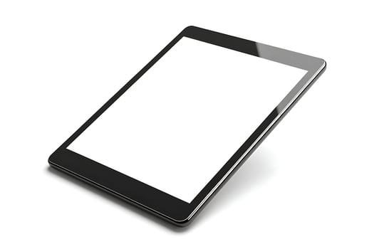 Tablet pc with blank screen isolated on white background photo
