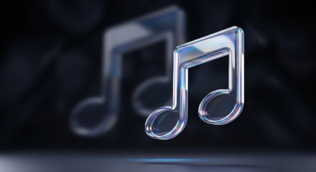 Abstract musical note symbol representing sound and melody photo
