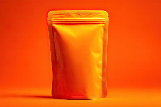 Minimalist Orange Pouch Packaging Background photo