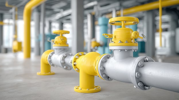 manufacturing piping network controlling fluid systems Industrial within facility infrastructure photo