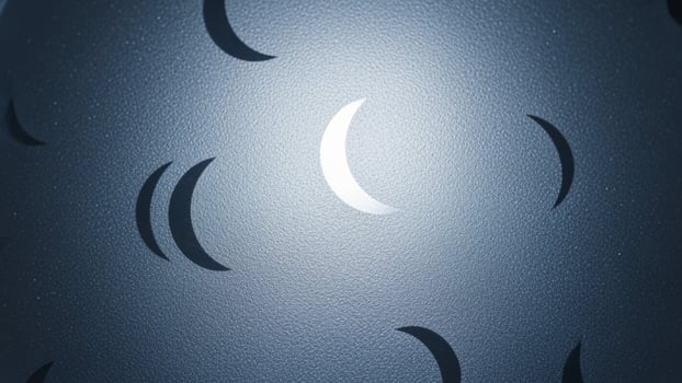 A moon with many stars and a crescent photo