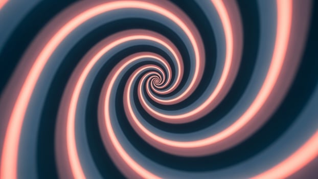 A spiral with pink and blue lines photo