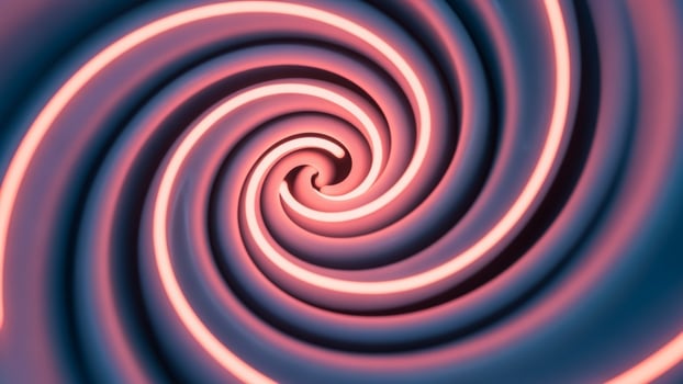 A spiral with red and pink lights photo