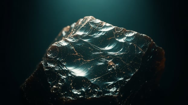 A rock with some light shining on it photo