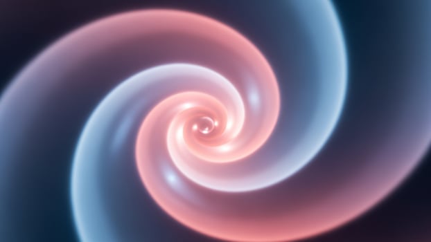 A spiral with blue and pink colors photo
