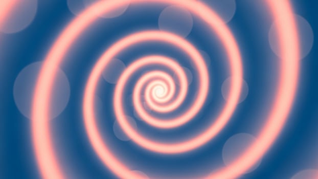 A spiral with a blue background and pink swirl photo