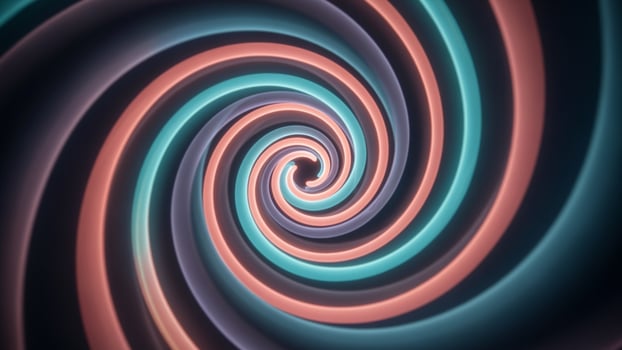 A spiral with bright colors and a dark background photo