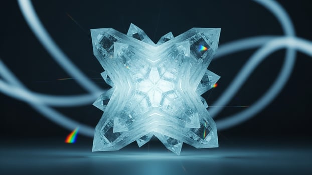 A blue crystal with a star on it photo