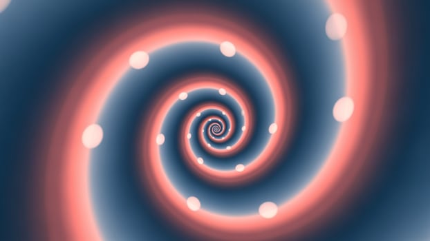 A spiral with dots on it in red and blue photo
