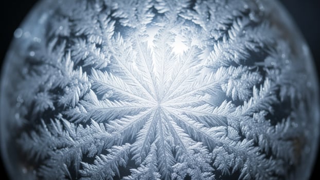 A close up of a frosty glass with a light shining through it photo