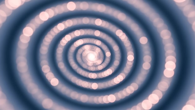 A spiral of light in a blue background photo