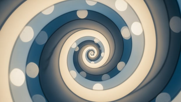 A blue and white spiral with dots photo