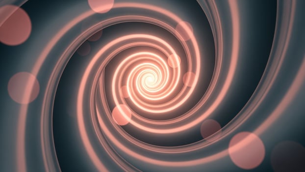 A spiral with red lights and circles photo