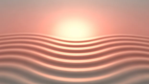 Wave background with the sun rising over it photo