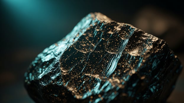 A rock with some black spots on it photo