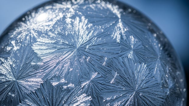 A close up of a frosty glass ball photo