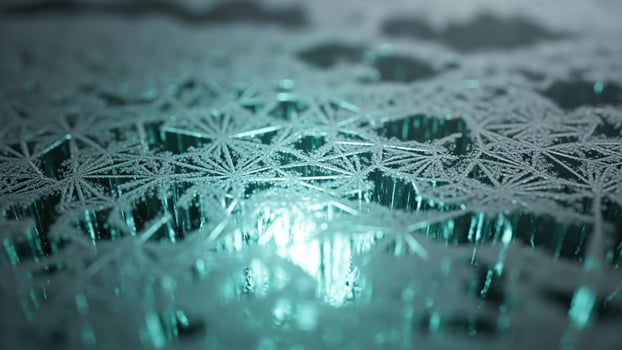 Frosted glass with a green light shining through it photo