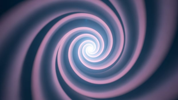 A spiral with a blue and pink background photo