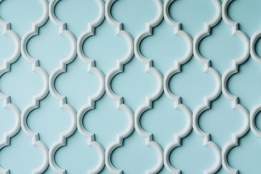 Moroccan style wall pattern with subtle blue tones and elegant 3D design photo