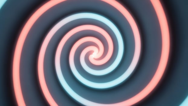 A spinning spiral with neon lights photo