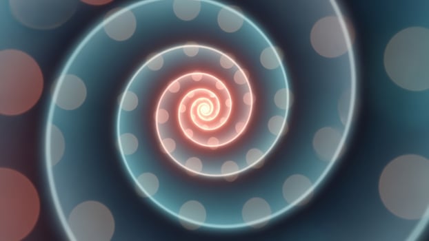 A spiral with circles and dots on it photo