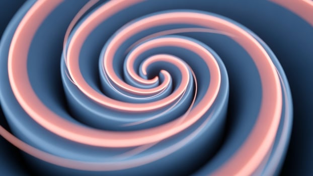 A blue and pink spiral with a blue and pink swirl photo