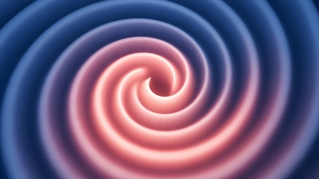 A spiral with a red and blue swirl photo