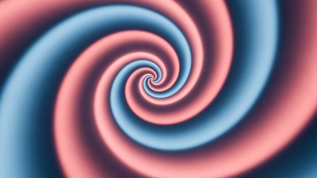 A blue and pink spiral with a blue and red swirl photo