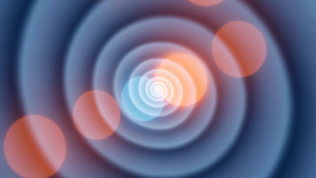 An abstract image of a spiral with circles photo