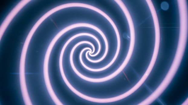 A spinning spiral with a blue light photo