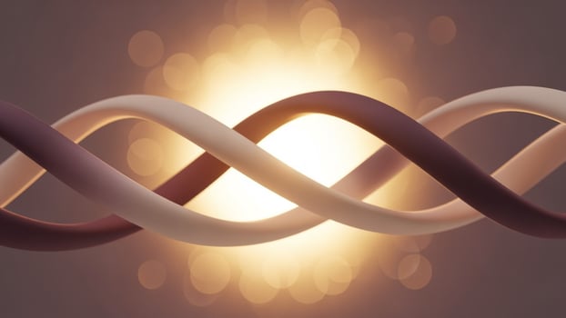 A dna strand is shown with a light shining through it photo