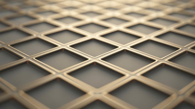A 3d image of a metal grid photo