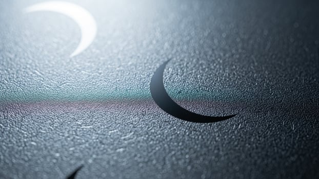 The moon is reflected in the water photo