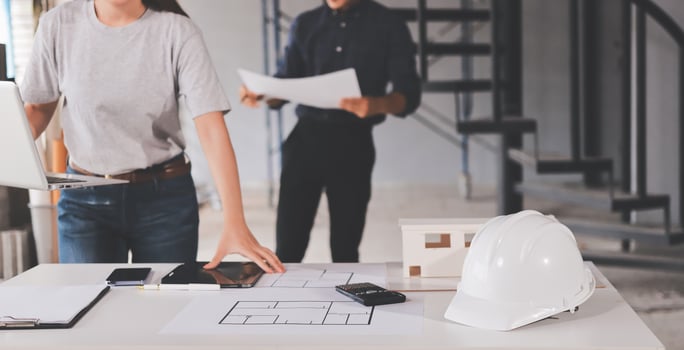 Architects planning construction project photo