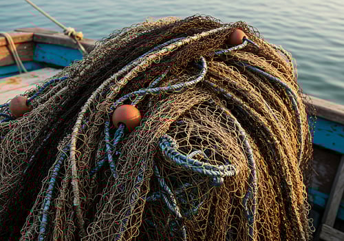 A boat with a net on it photo