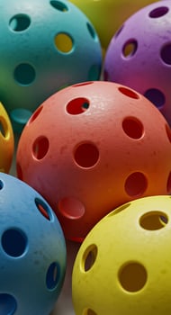 A group of colorful plastic balls photo