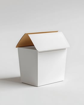 Minimalist White Food Packaging Box with Matte Finish Design photo