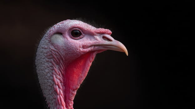 Rugged turkey portrait gazing into the void, feathered emblem of Thanksgiving and National Gobbler Days feathery mysteries photo