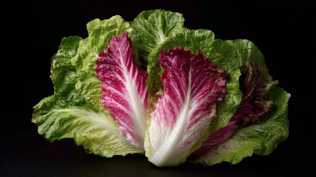 Vibrant radicchio leaves fan out like botanical fireworks, hinting at Italian countryside feasts and mysterious salad symphonies photo