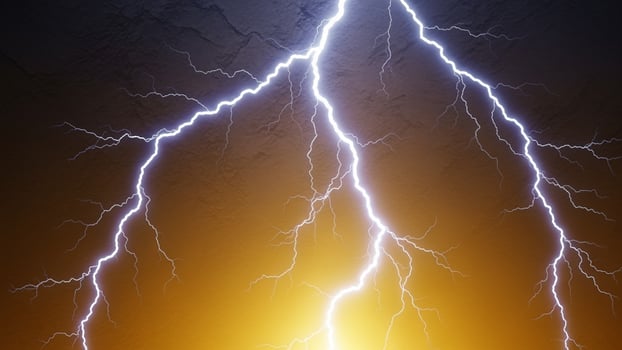 Lightning bolt on the dark background photo