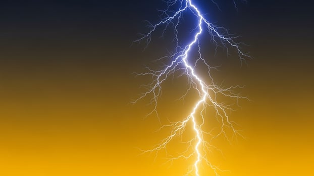 Lightning bolt striking the sky photo